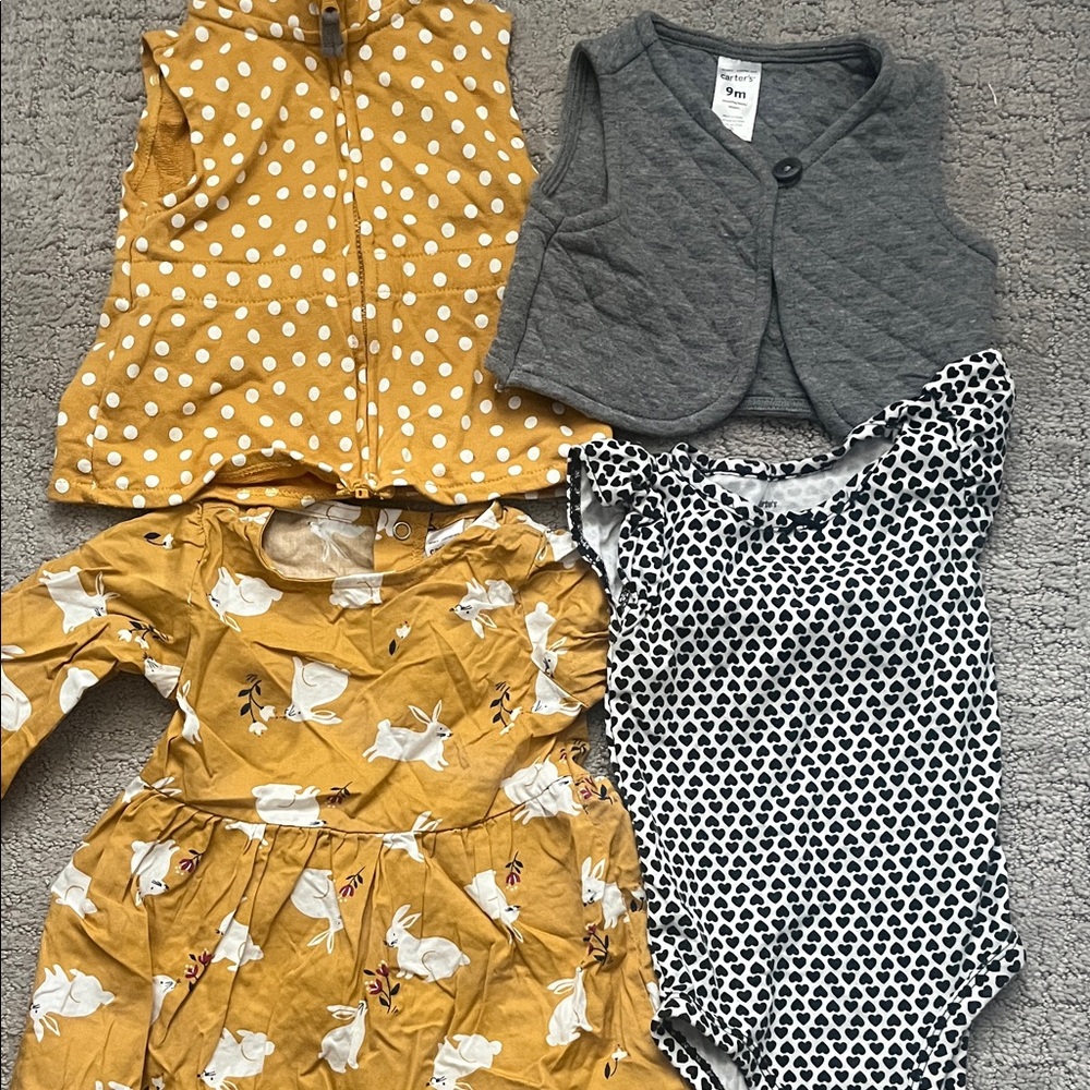 Carter's Yellow, Gray, and Black Kids Matching Set
